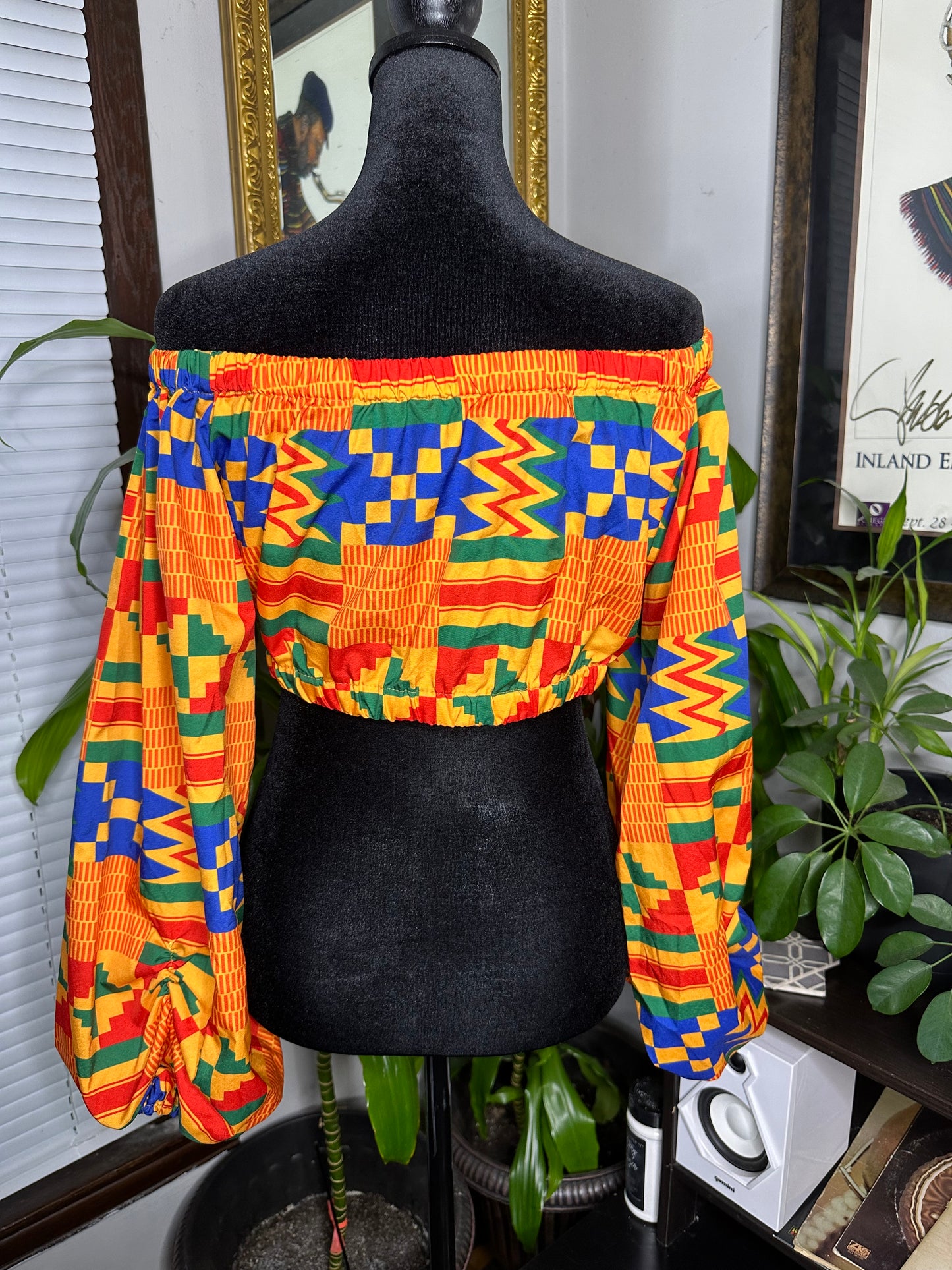 African Off Shoulder Crop Top