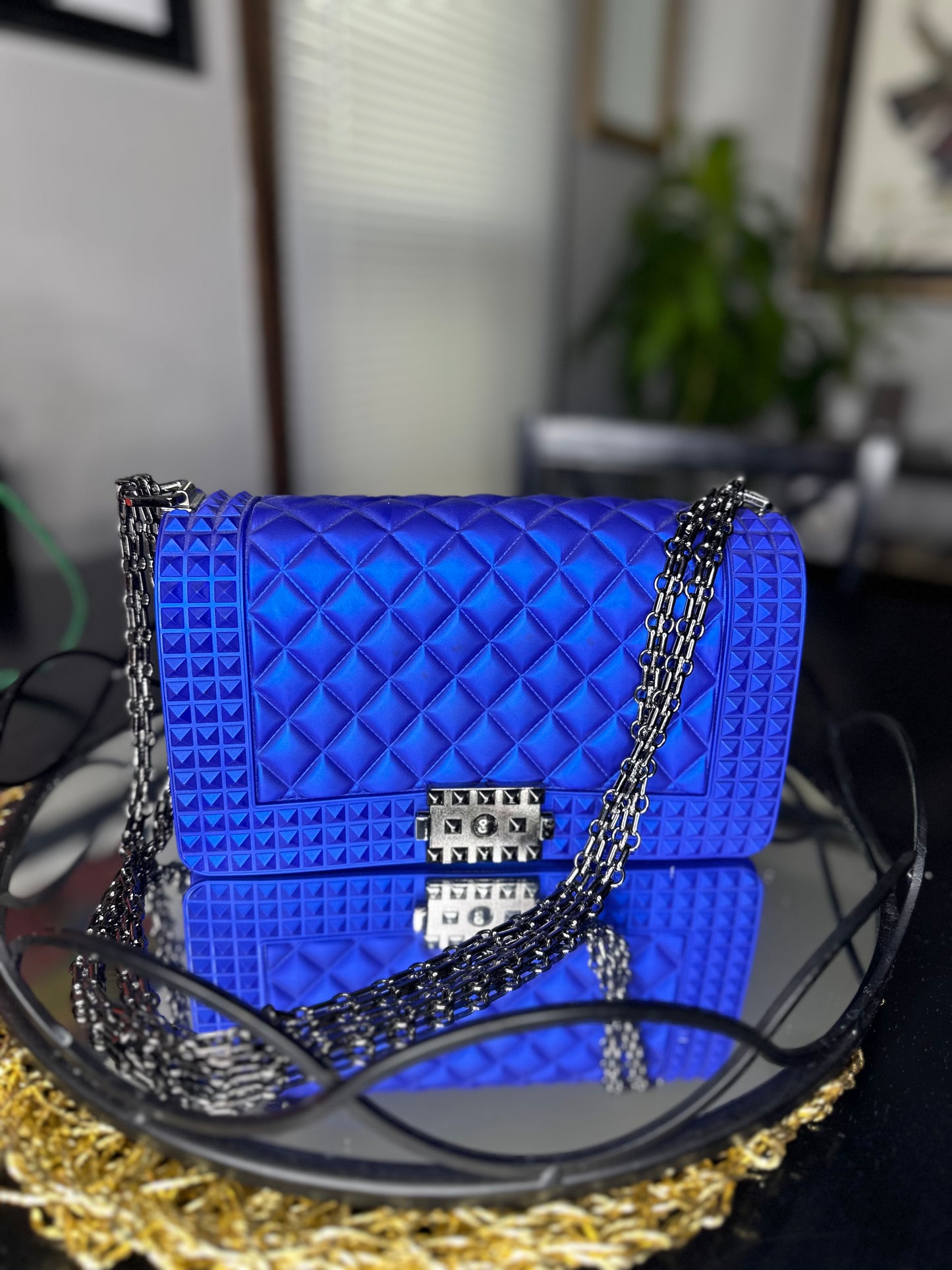 Quilted Jelly Chained Strap Shoulder Bag