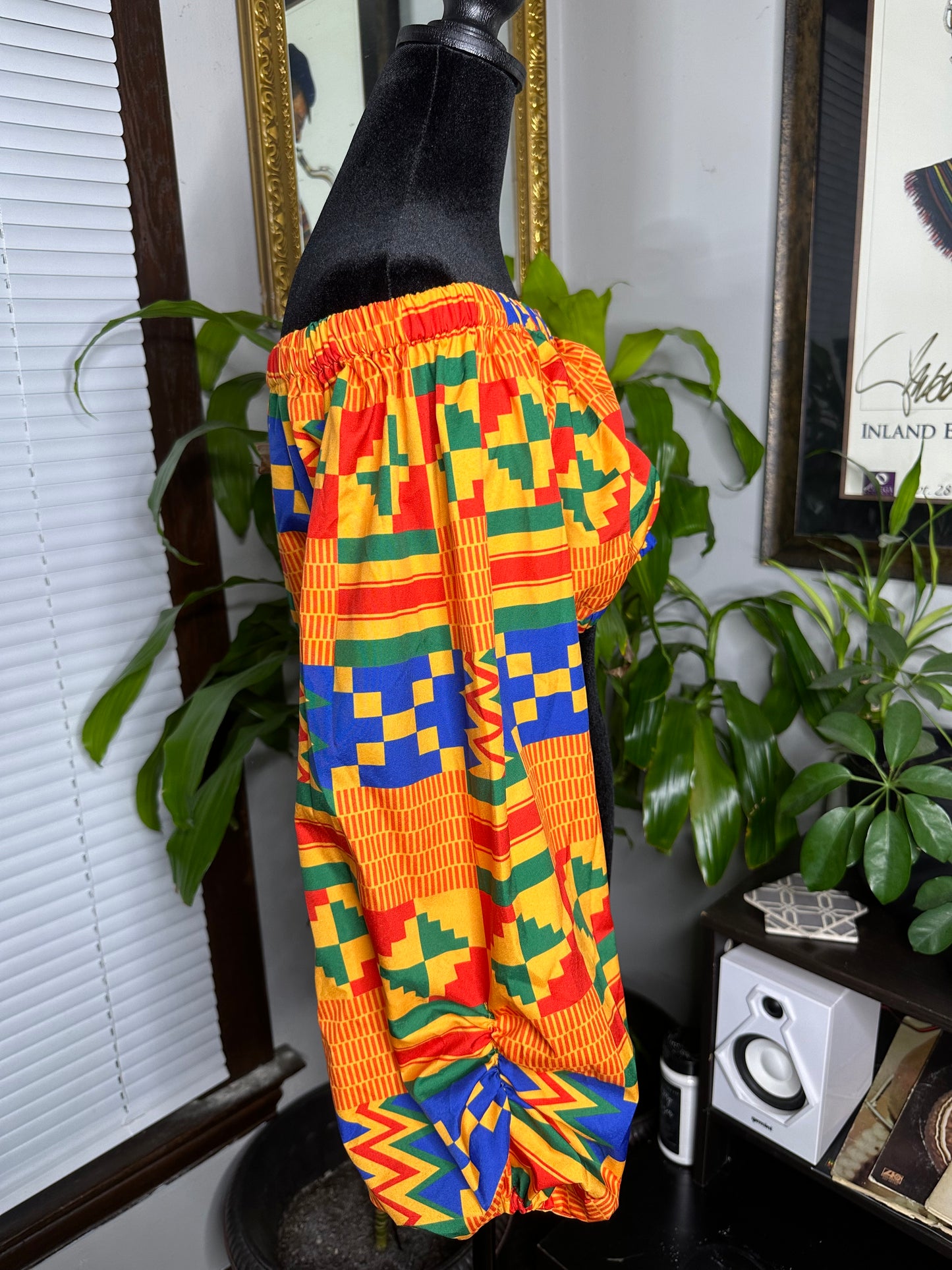 African Off Shoulder Crop Top