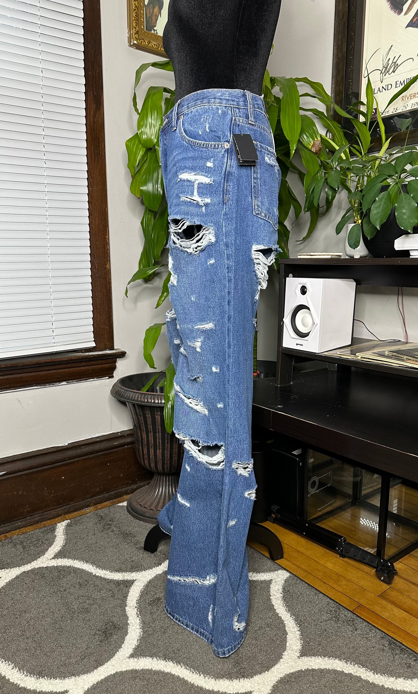 Super Destroyed Wide Leg Jeans (new)