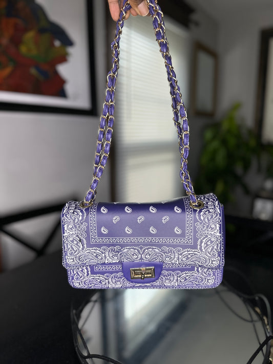 Blue Paisley Shoulder Bag (new)