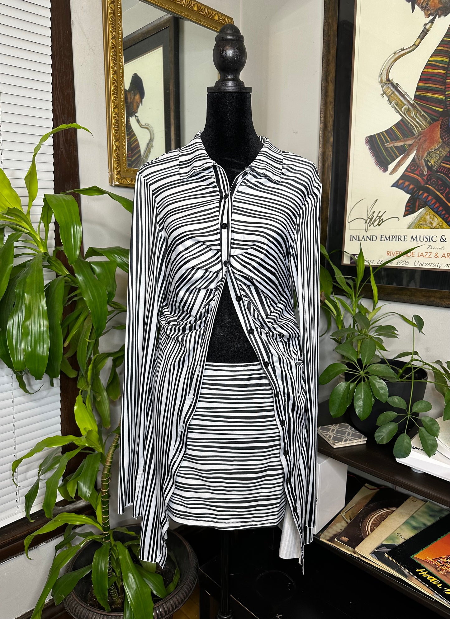 Stripped 2-Piece Skirt Set