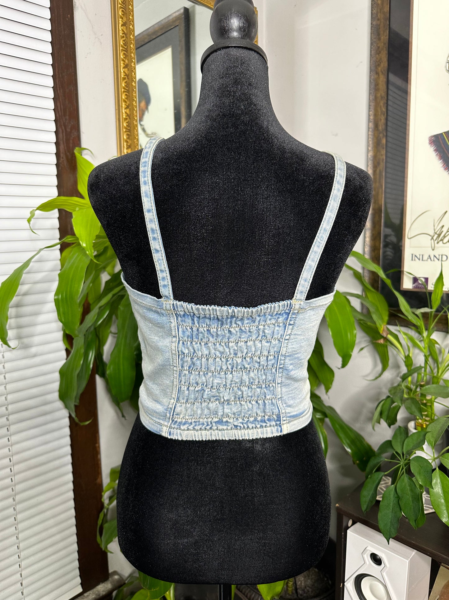 Distressed Denim Bustier