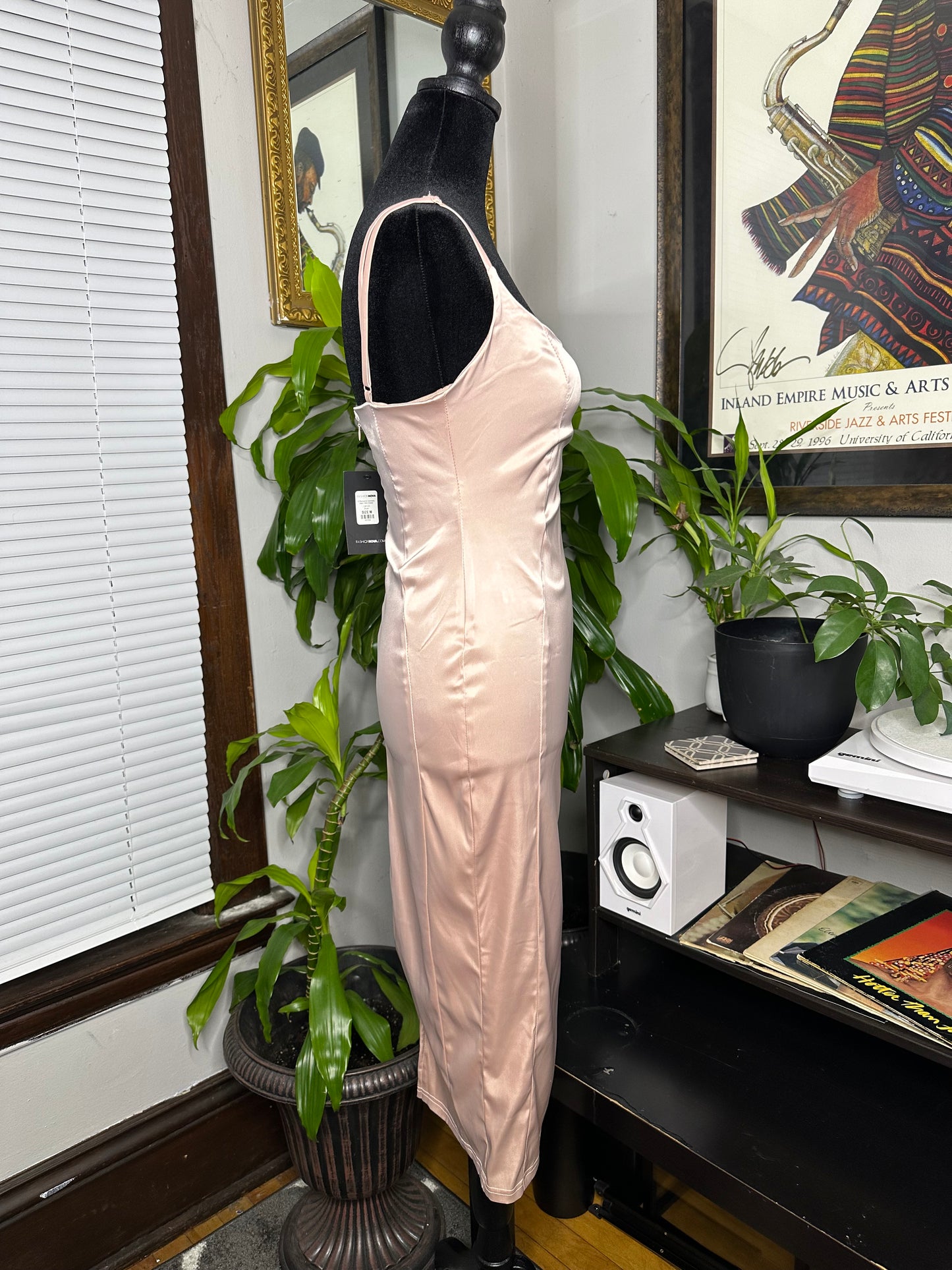 Romantic Satin Midi Dress (new)
