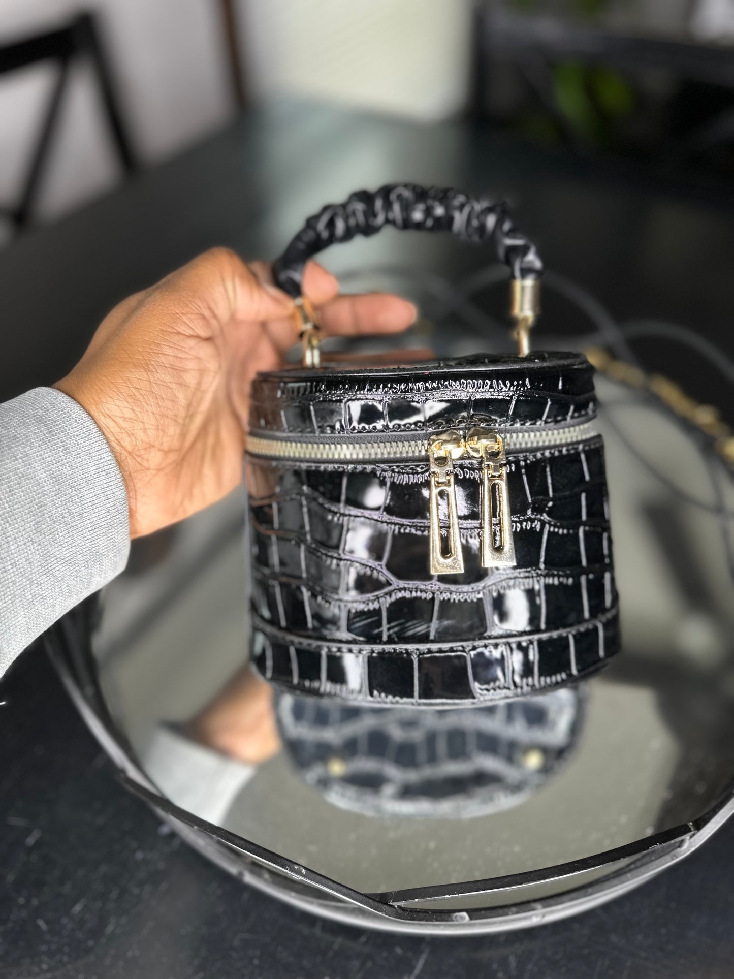Crocodile Print Bucket Bag (new)