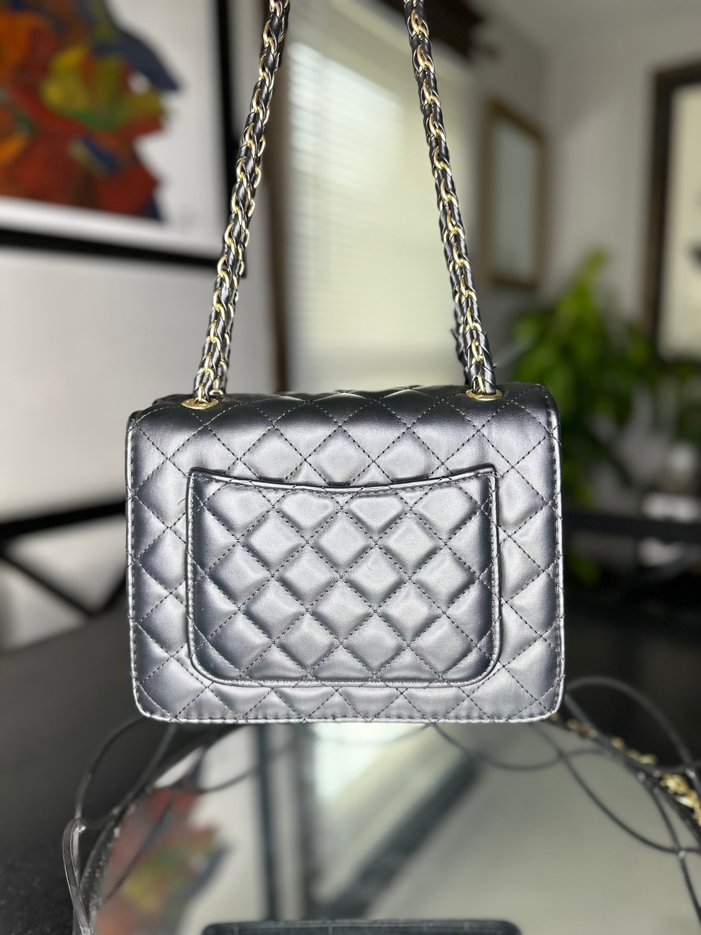 Black Quilted Pocket Crossbody Bag (new)