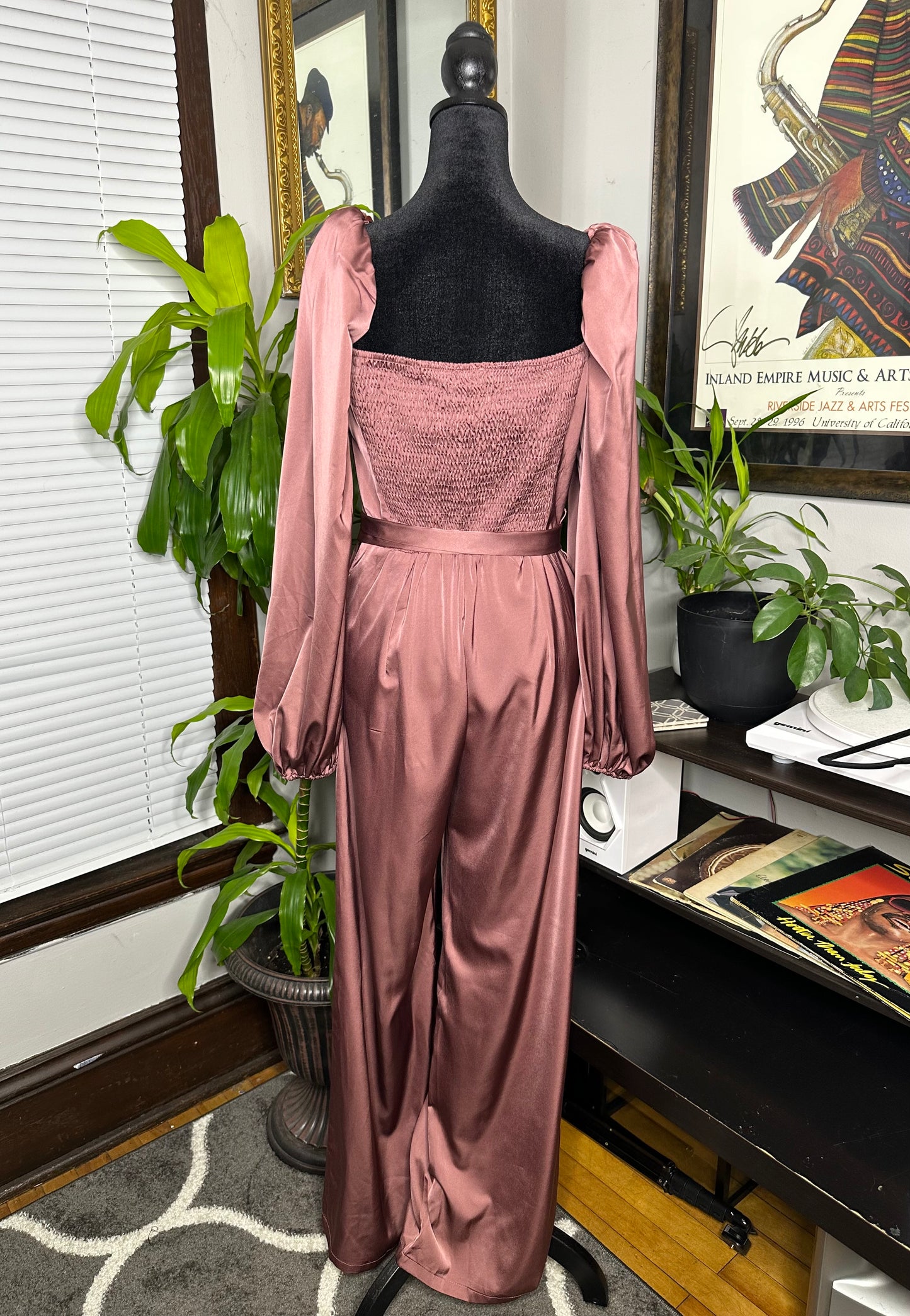 Mauve Satin Jumpsuit