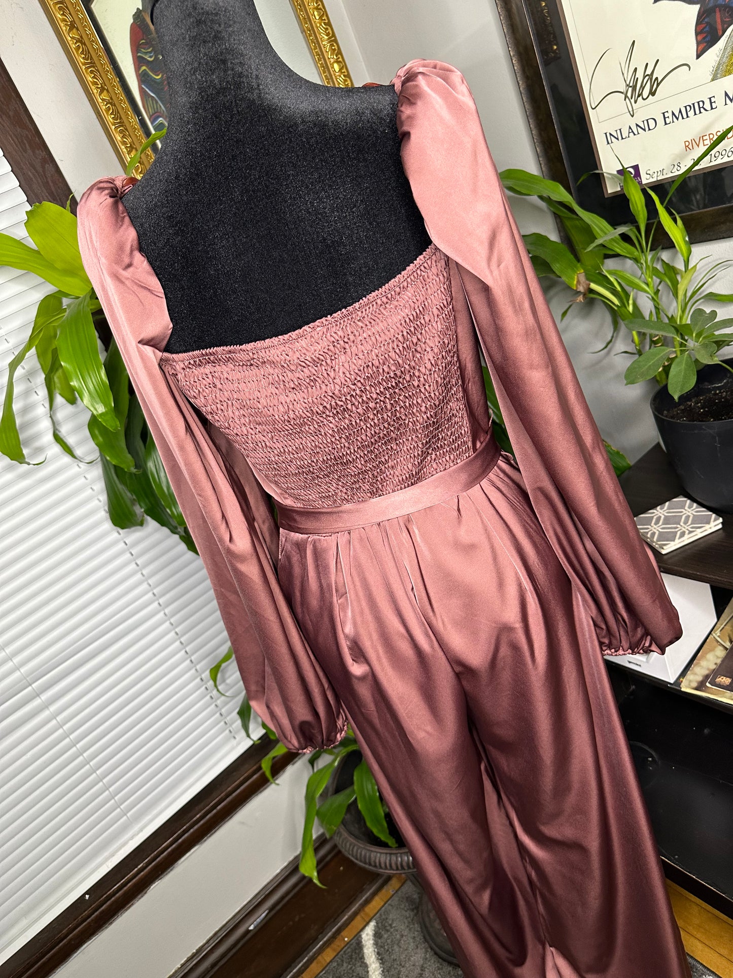 Mauve Satin Jumpsuit