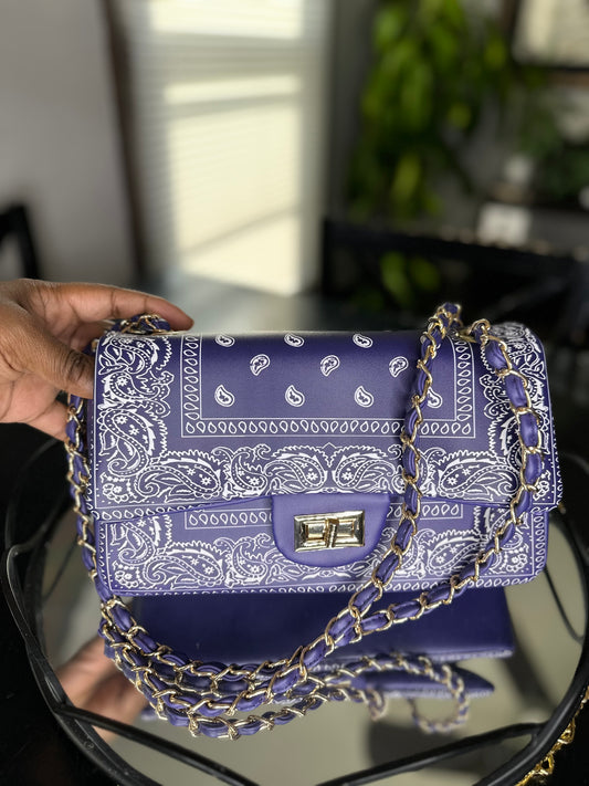 Blue Paisley Shoulder Bag (new)