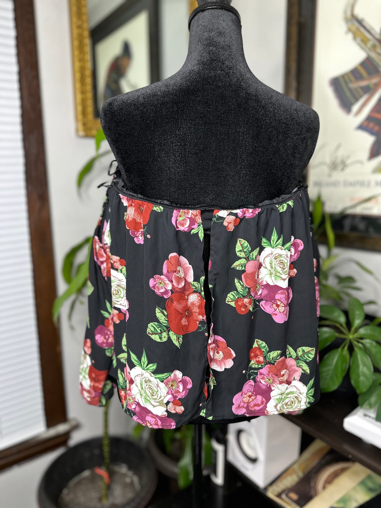 Floral Padded Breast  Off The Shoulder Blouse