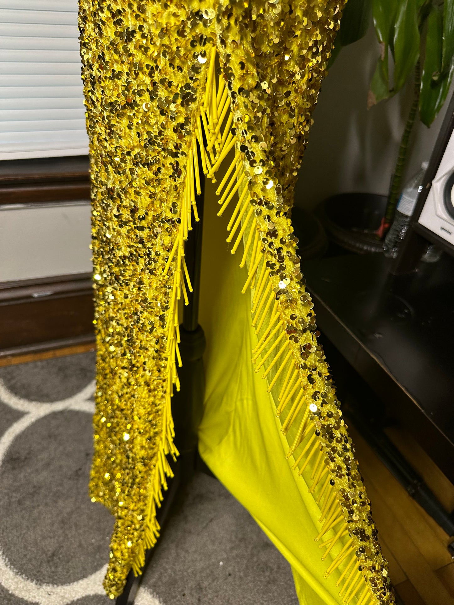 Feather Sequin Maxi Dress