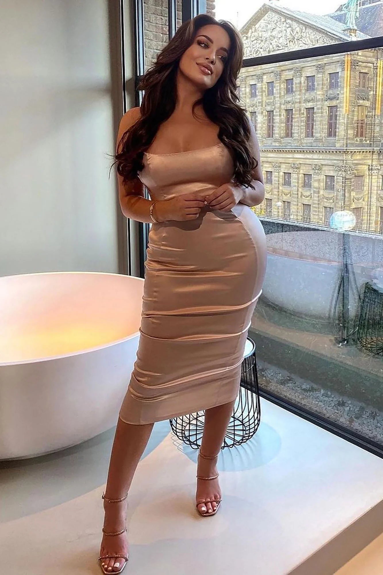 Champagne Satin Dress