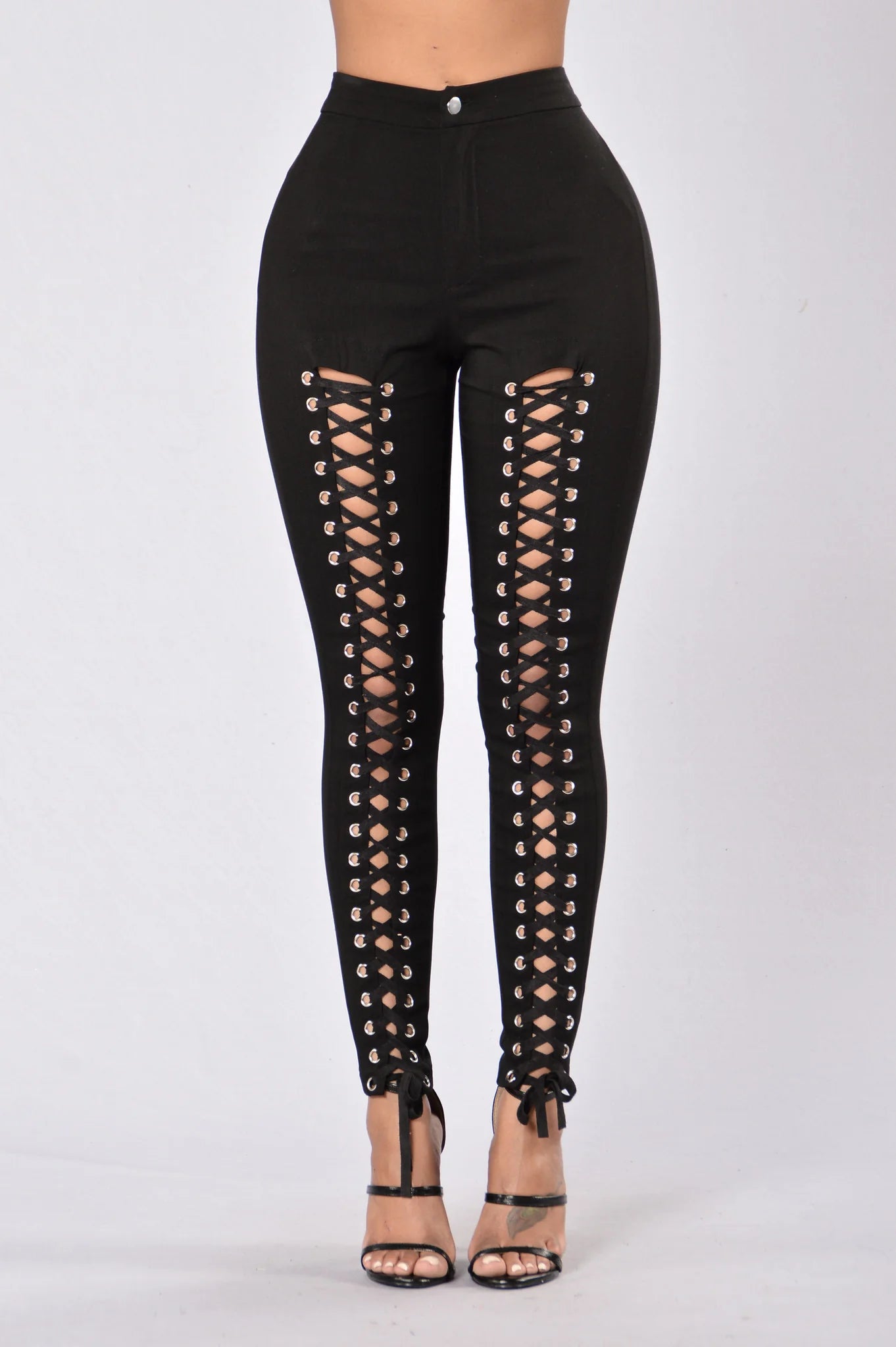 High Waist Lace Up Leggings