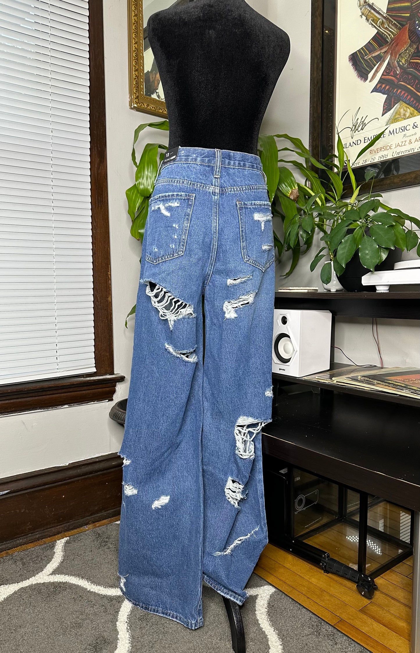 Super Destroyed Wide Leg Jeans