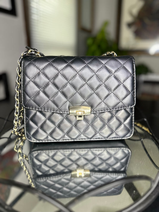 Black Quilted Pocket Crossbody Bag (new)