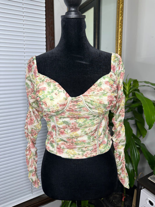 Bustier Style Floral Lace Top