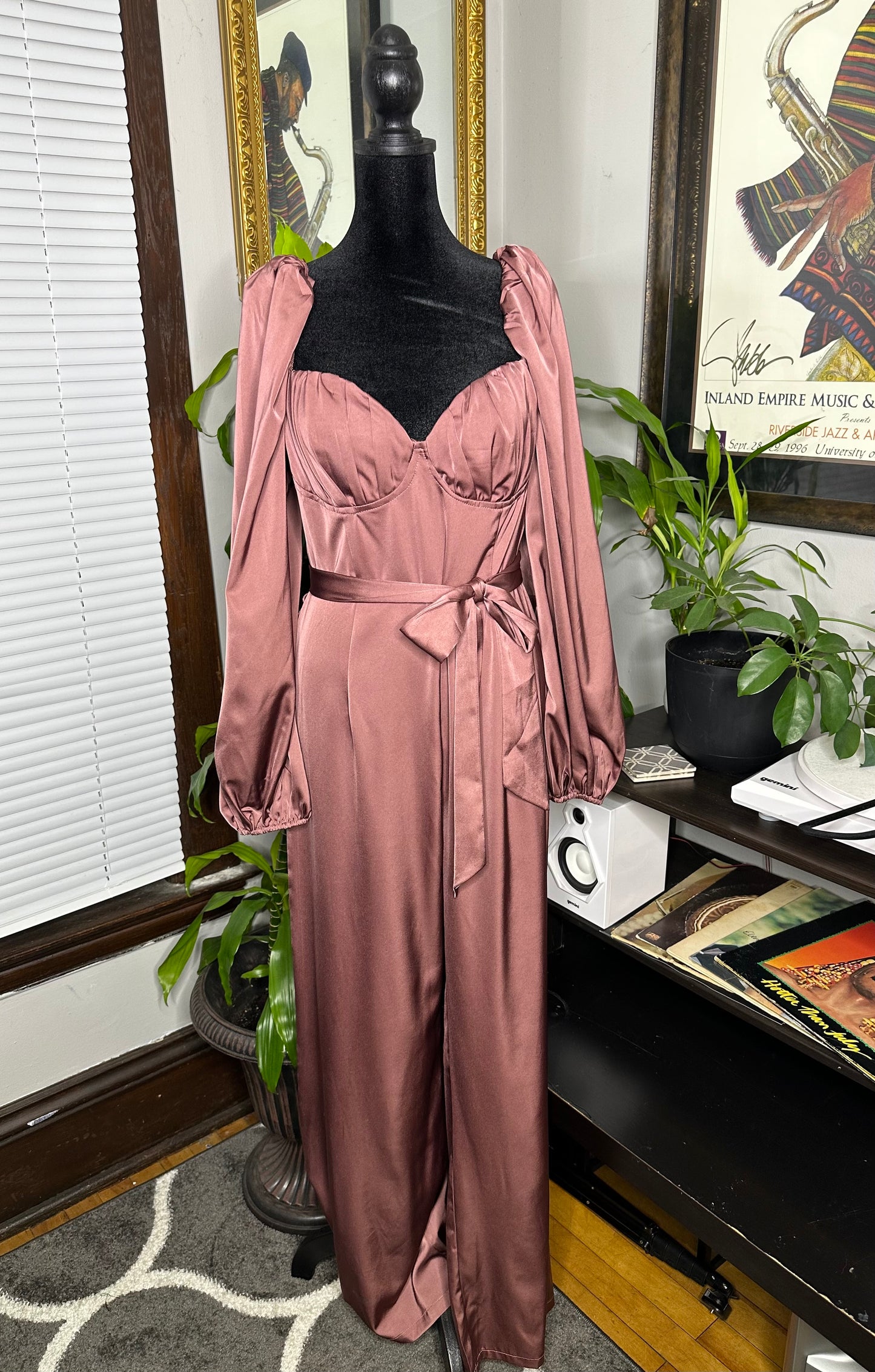 Mauve Satin Jumpsuit