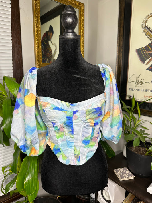 Watercolor Corset Top