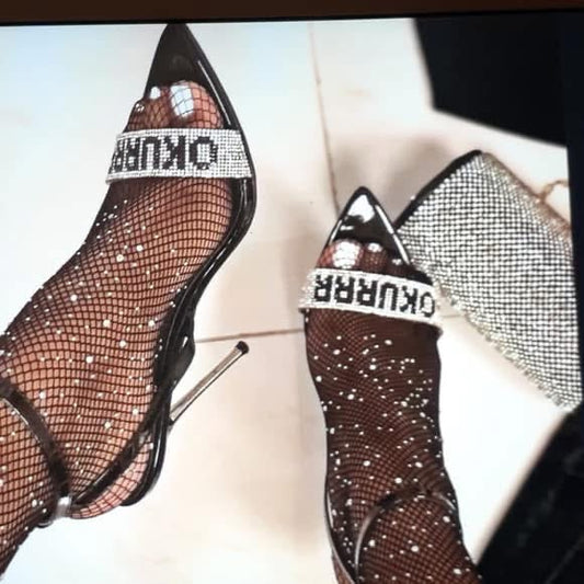 OKURRR Rhinestone Sandal Heel