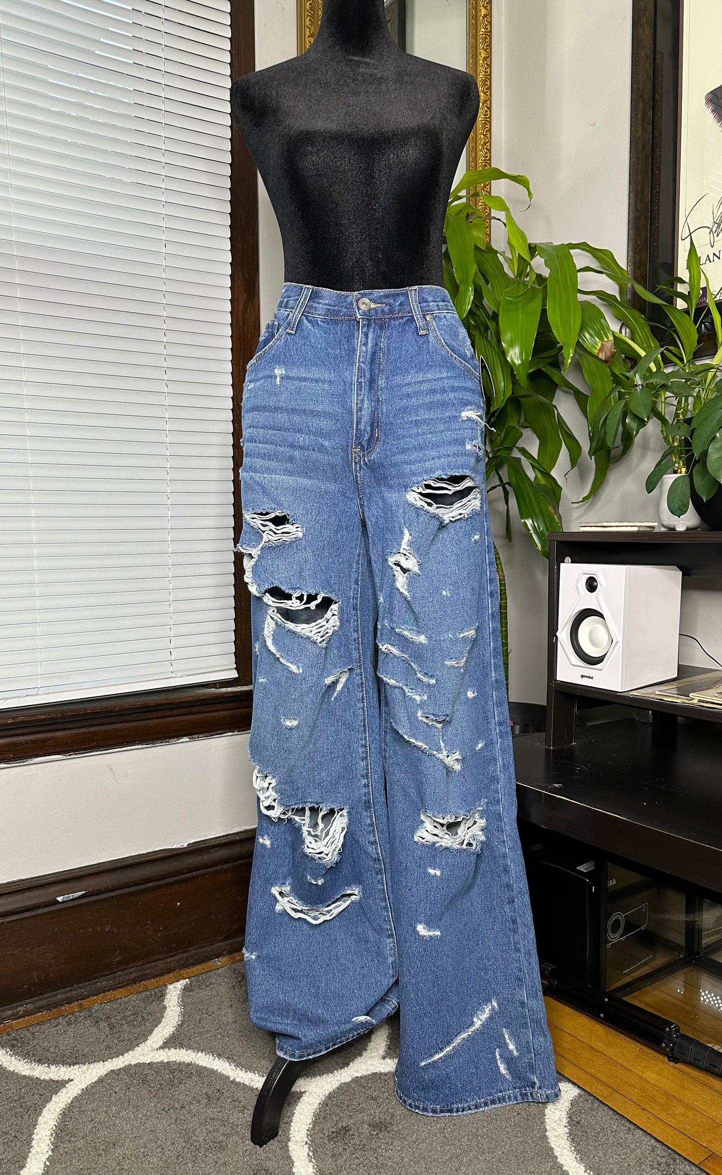 Super Destroyed Wide Leg Jeans